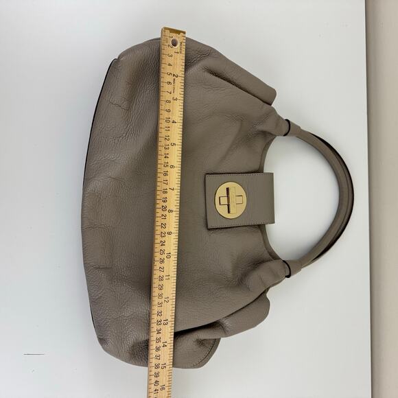 KATE SPADE Pebbled Leather Bexley Stevie Satchel Shoulder Bag Taupe w/ Dustbag - Picture 11 of 13